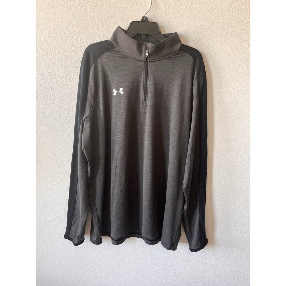 Under Armour Men's Two Toned Gray Heat Gear 1/4 Zip Pullover XXL